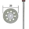 Diamant doorslijpschijf 20 mm, met koelgaten + 1 houder