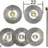 Schijfborstels staal 22 mm, 5 st. + houder