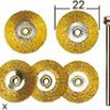 Schijfborstels messing 22 mm, 5 st. + houder