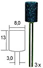 Edelkorund-slijpstenen (cilinder), 3 st.