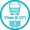 Kraanstuk 21 mm (G 1/2")