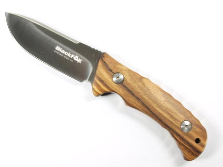 Black Fox fixed Drop point Zebra wood