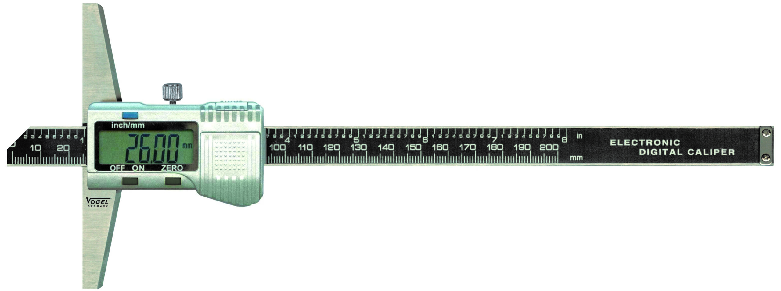 Diepteschuifmaat digitaal RVS 200mm DIN 862