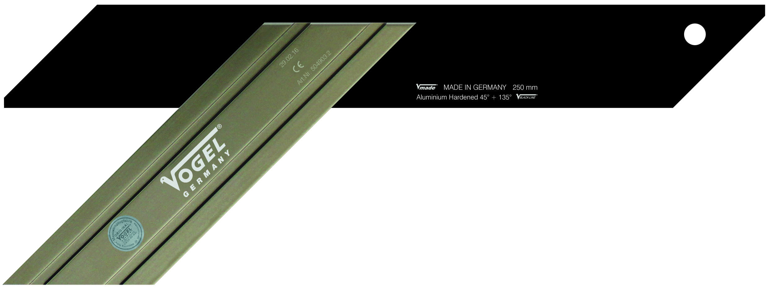 Verstekhaak Aluminium 250mm